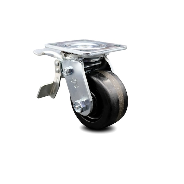 4 Inch Phenolic Swivel Caster with Ball Bearing and Total Lock Brake SCC
